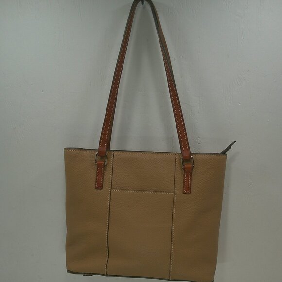 Dooney & Bourke Classic Minimalist Pebble Grain Camel Tan Leather Lexington Tote - Picture 3 of 9